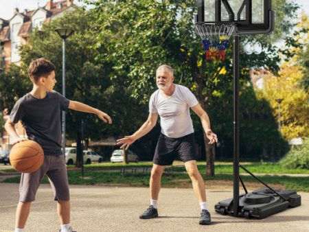 Portable Basketball Hoop with 9-Position Adjustable Height Online Sale