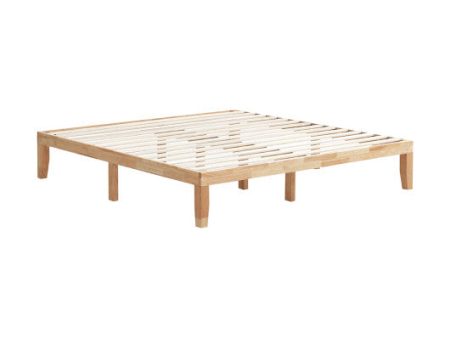 14 Inch King Size Wood Platform Bed Frame-Natural Hot on Sale