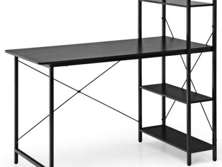 48-Inch Reversible Computer Desk with Storage Shelf-Black Online now