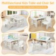 Kids Table and Chair Set with Flip-Top Bookshelf-Gray Cheap