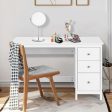 3-Drawer Home Office Study Computer Desk with Spacious Desktop-White Online Sale