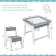 Kid s Table and Chairs Set with Double-sized Tabletop-Gray Discount