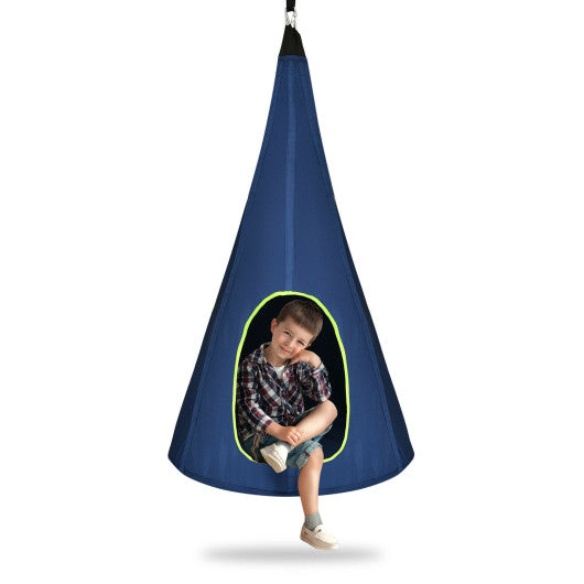 40 Inch Kids Nest Swing Chair Hanging Hammock Seat for Indoor Outdoor-Blue Supply