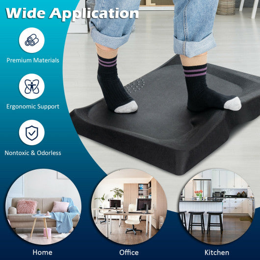 Portable Anti-Fatigue Standing Mat with Massage Point and Diverse Terrain for Office and Home-Black Online Sale