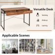 2-Drawer Home Office Desk with Steel Frame-Rustic Brown Online Sale