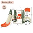 6 in 1 Toddler Slide and Swing Set with Ball Games-Orange Supply