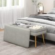 Velvet Upholstered Storage Bench with Removable Top-Grey Supply