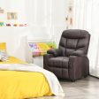 PU Leather Kids Recliner Chair with Cup Holders and Side Pockets-Brown Online Hot Sale