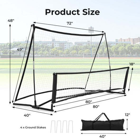 2-in-1 Portable Soccer Rebounder Net with Carrying Bag Online