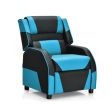 Kids Youth PU Leather Gaming Sofa Recliner with Headrest and Footrest-Blue For Discount