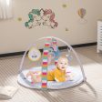 Baby Play Gym Mat 7-in-1 Tummy Time Activity Mat with 5 Detachable Toys-Multicolor For Cheap