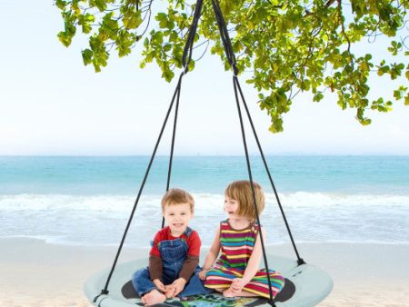 40 Inches Saucer Tree Swing with Adjustable Hanging Ropes and 900D Oxford Fabric-Forest Sale