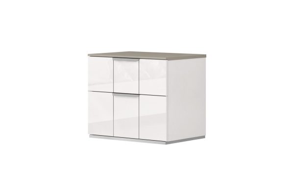 20  White Contemporary Two Drawer Nightstand Online now