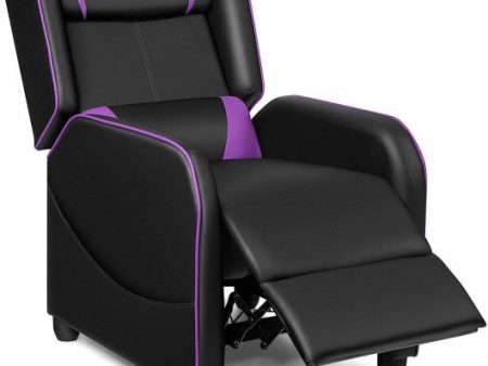 Home Massage Gaming Recliner Chair-Purple Discount