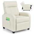 Ergonomic PU Leather Kids Recliner Lounge Sofa for 3-12 Age Group-White Online now