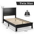 Twin Size Platform Bed Frame with Rubber Wood Leg-Black Sale