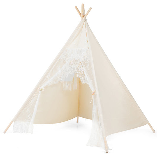 Kids Lace Teepee Tent Folding Children Playhouse with Bag For Discount