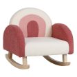 Kids Rocking Chair Children Velvet Upholstered Sofa with Solid Wood Legs-Red on Sale