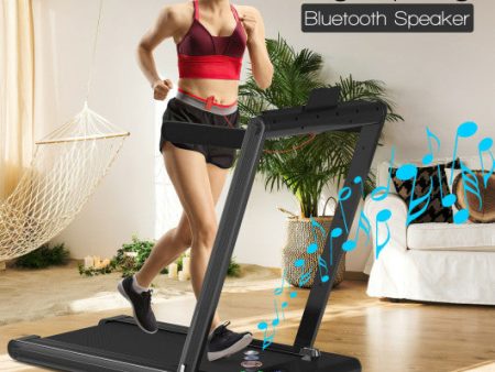 2-in-1 Folding Treadmill with Dual LED Display-Black Discount