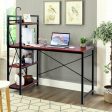 47.5 Inch Writing Study Computer Desk with 4-Tier Shelves-Rustic brown Online Hot Sale