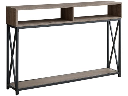 47  Taupe and Black Frame Console Table With Shelves Online now