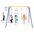 4-in-1 660 lbs Heavy Duty Swing Set for Kids Aged 3-9 Years Old-Yellow Cheap