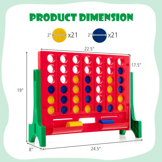 Jumbo 4-to-Score Connect Game Set with Carrying Bag and 42 Coins-Green Cheap