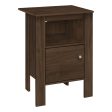 24  Walnut Nightstand with Cabinet Storage on Sale