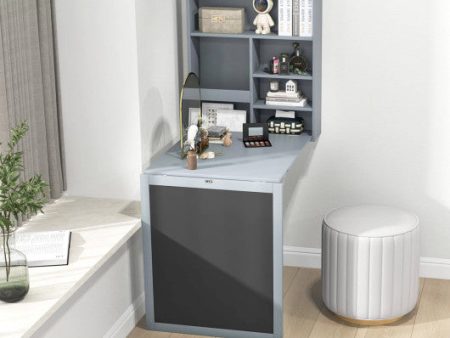 Convertible Wall Mounted Table with A Chalkboard-Gray For Sale