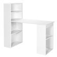 Computer Desk Writing Workstation Office with 6-Tier Storage Shelves-White Online Hot Sale