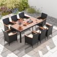 9 Pieces Outdoor Dining Set with Acacia Wood Tabletop Online Hot Sale