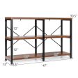 3 Tier 47 Inch Console Metal Frame Sofa Table-Rustic Brown Online now