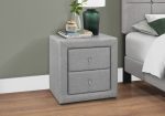 21  Gray Linen Blend Two Drawer Nightstand Discount