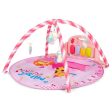 Baby Activity Play Piano Gym Mat with 5 Hanging Sensory Toys-Pink Discount