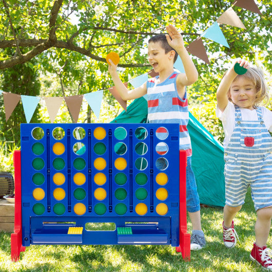 Jumbo 4-to-Score Connect Game Set with Carrying Bag and 42 Coins-Red Supply