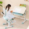 Ergonomic Height-adjustable Kids Study Chair with Double Back Support-Blue Online Sale