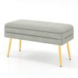 Velvet Upholstered Storage Bench with Removable Top-Grey Supply