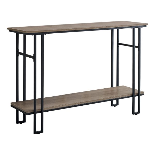 47  Gray and Black Frame Console Table With Shelves Online now