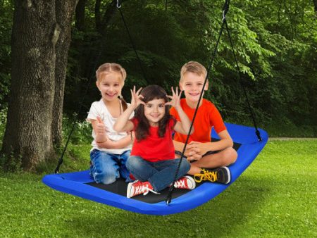 700lb Giant 60 Inch Skycurve Platform Tree Swing for Kids and Adults-Blue For Discount