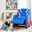 Kids Leather Recliner Chair with Side Pockets-Blue Fashion