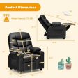 PU Leather Kids Recliner Chair with Cup Holders and Side Pockets-Black Online Hot Sale