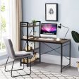 47.5 Inch Writing Study Computer Desk with 4-Tier Shelves-Tan Online