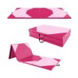 10  x 4  x 2  Folding Exercise Mat with Hook and Loop Fasteners-Hot Pink Online now