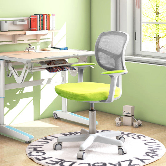 Adjustable Desk Chair with Auto Brake Casters for Kids-Green For Cheap