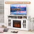 Fireplace TV Stand for TVs Up to 65 Inch with Side Cabinets and Remote Control-White For Cheap