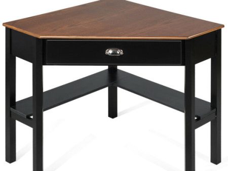 Corner Wooden Piece Laptop Computer Desk-Coffee Online Hot Sale