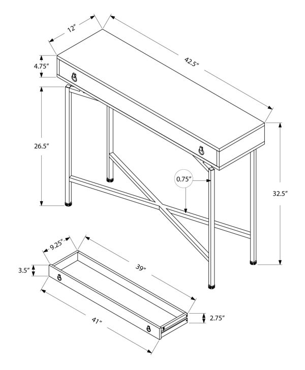 43  Brown And Black Cross Leg Console Table Hot on Sale