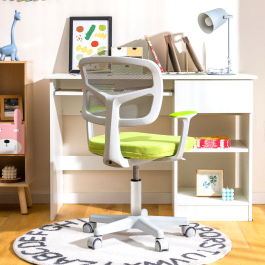 Adjustable Desk Chair with Auto Brake Casters for Kids-Green For Cheap