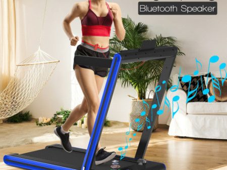 2-in-1 Folding Treadmill with Dual LED Display-Navy Sale