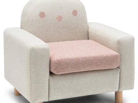 Kids Sofa with Armrest and Thick Cushion-Pink Cheap